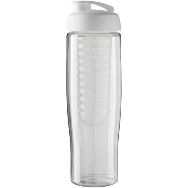 H2O Active® Tempo 700 ml Sportflasche mit Klappdeckel und Infusor - transparent - Vorderseite