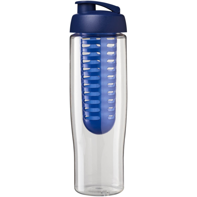 H2O Active® Tempo 700 ml Sportflasche mit Klappdeckel und Infusor - transparent - Vorderseite