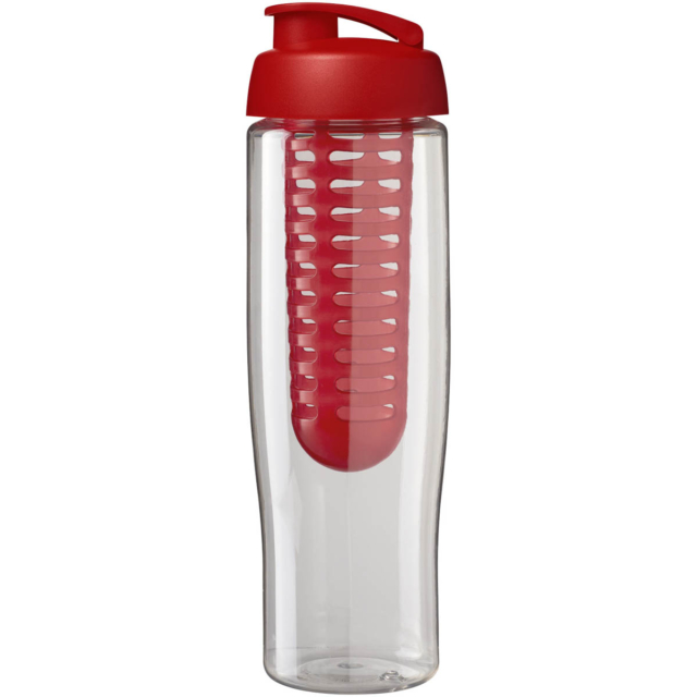 H2O Active® Tempo 700 ml Sportflasche mit Klappdeckel und Infusor - transparent - Vorderseite