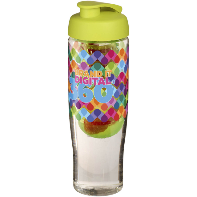 H2O Active® Tempo 700 ml Sportflasche mit Klappdeckel und Infusor - transparent - Logo 1