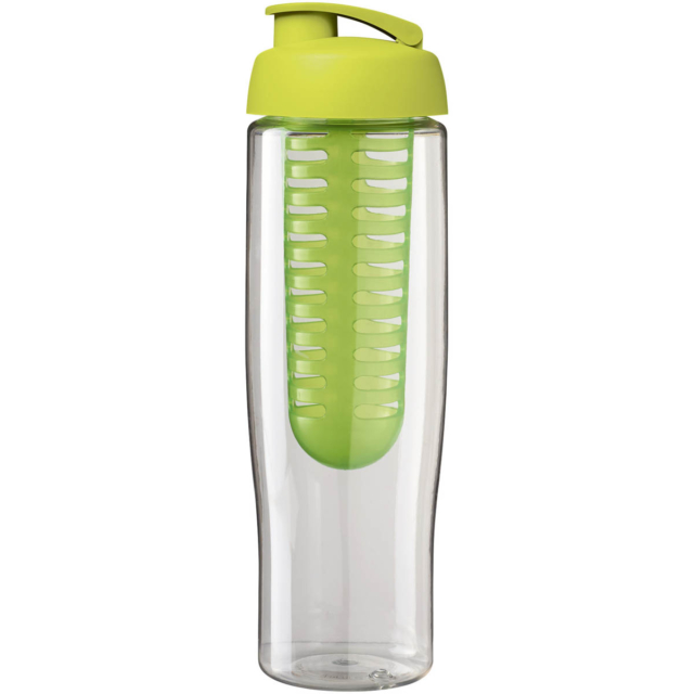 H2O Active® Tempo 700 ml Sportflasche mit Klappdeckel und Infusor - transparent - Vorderseite