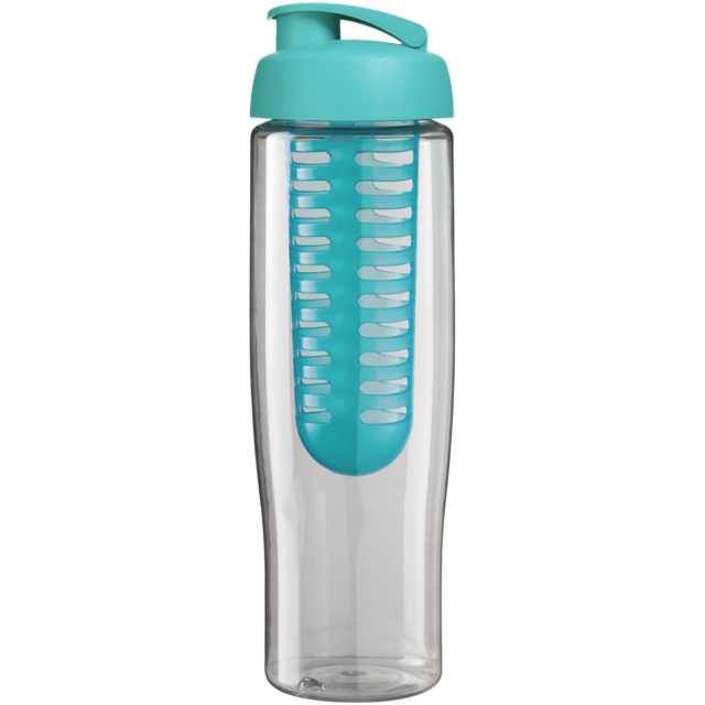 H2O Active® Tempo 700 ml Sportflasche mit Klappdeckel und Infusor - transparent - Vorderseite