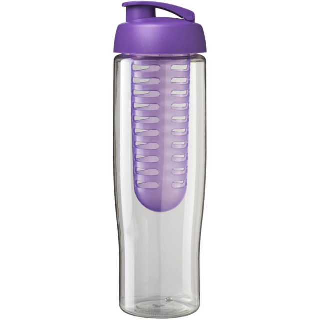 H2O Active® Tempo 700 ml Sportflasche mit Klappdeckel und Infusor - transparent - Vorderseite