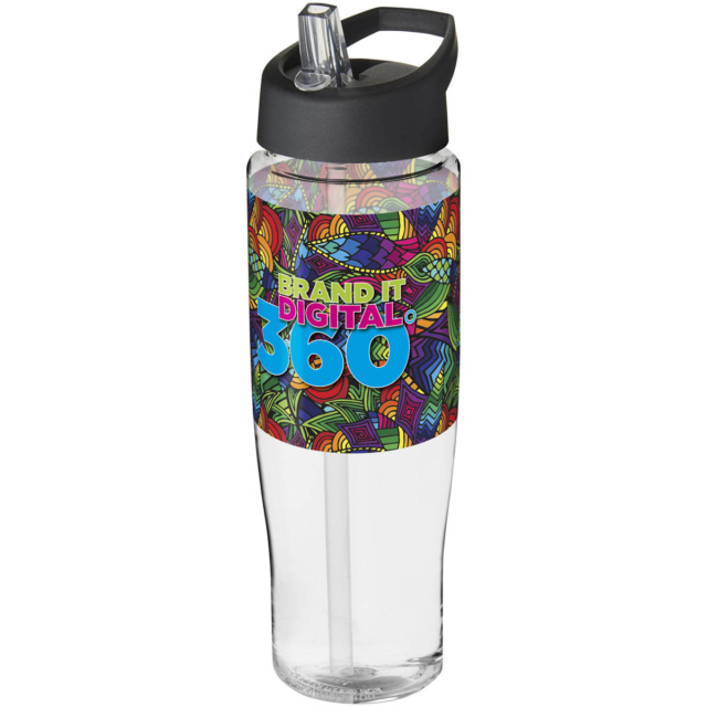 H2O Active® Tempo 700 ml Sportflasche mit Ausgussdeckel - transparent - Logo 1