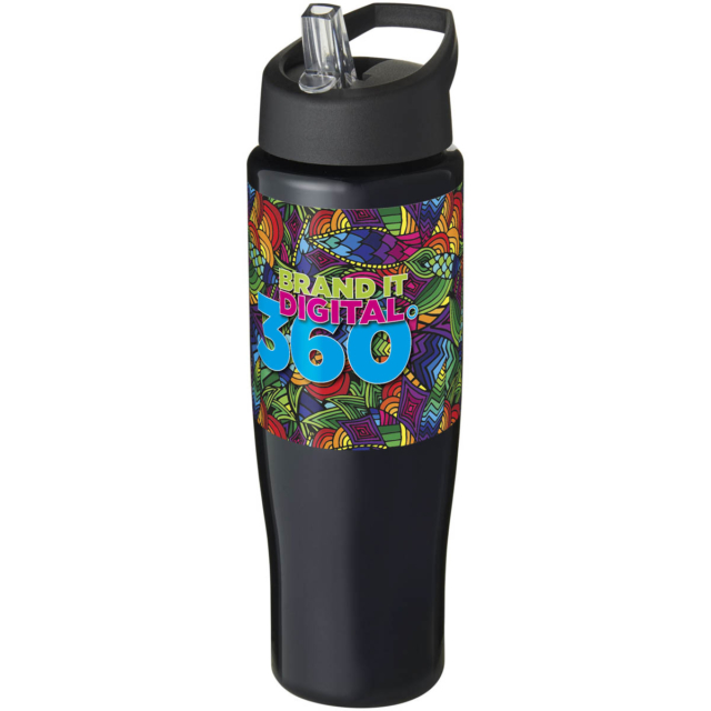 H2O Active® Tempo 700 ml Sportflasche mit Ausgussdeckel - schwarz - Logo 1