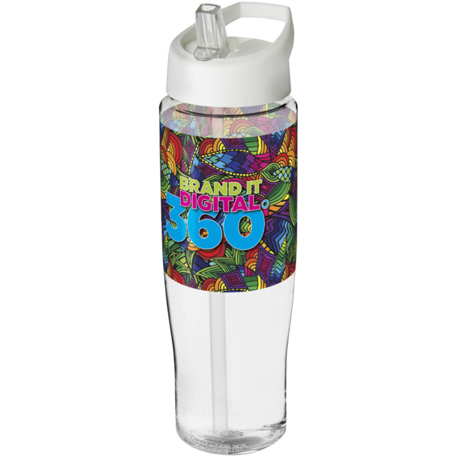 H2O Active® Tempo 700 ml Sportflasche mit Ausgussdeckel - transparent - Logo 1