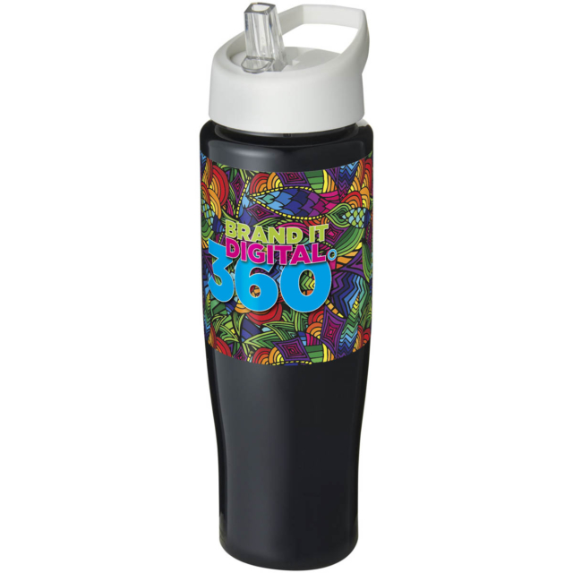 H2O Active® Tempo 700 ml Sportflasche mit Ausgussdeckel - schwarz - Logo 1