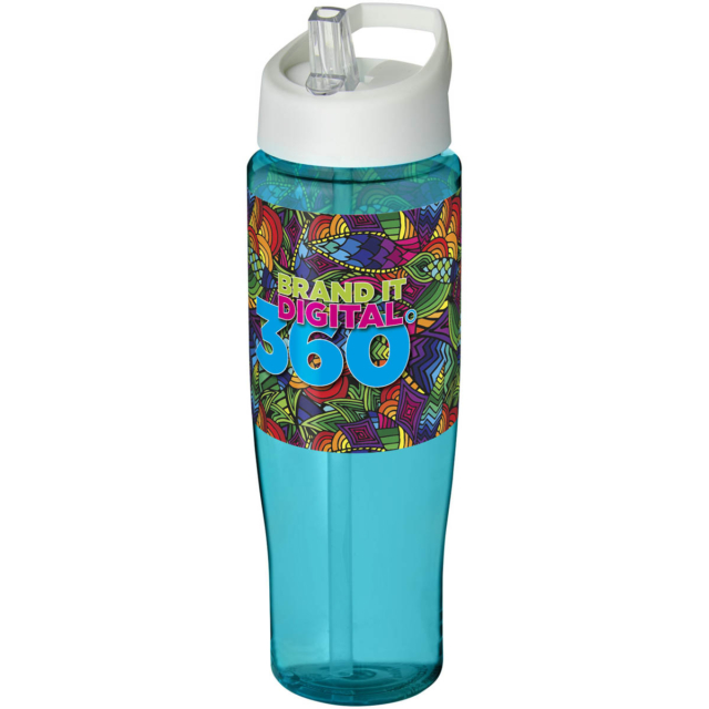 H2O Active® Tempo 700 ml Sportflasche mit Ausgussdeckel - aquablau - Logo 1