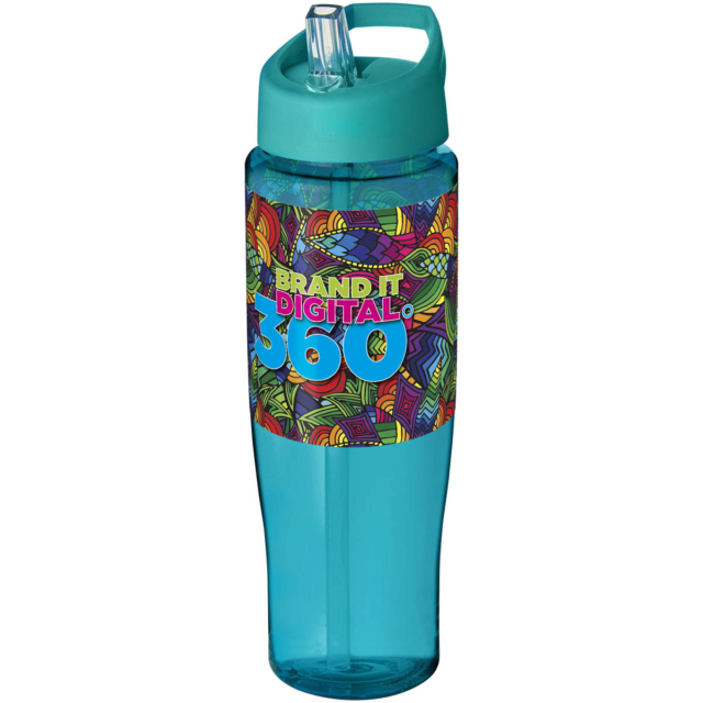 H2O Active® Tempo 700 ml Sportflasche mit Ausgussdeckel - aquablau - Logo 1