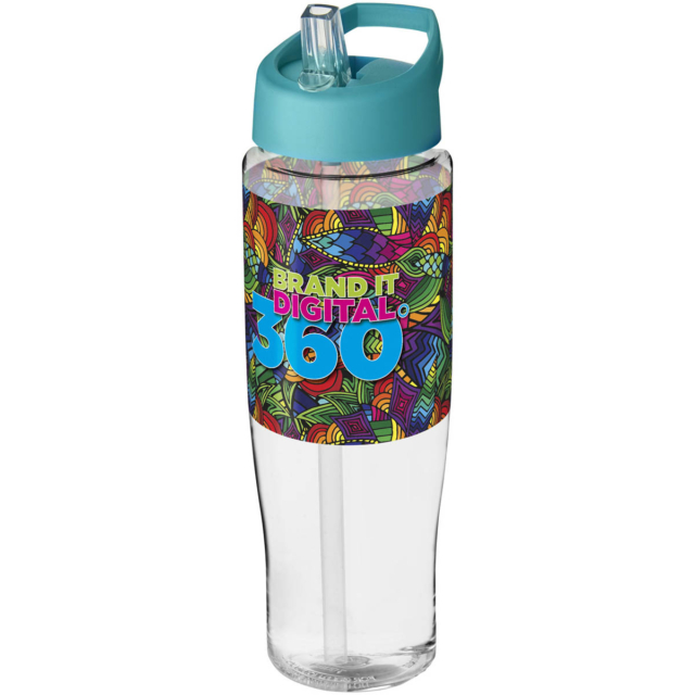 H2O Active® Tempo 700 ml Sportflasche mit Ausgussdeckel - transparent - Logo 1