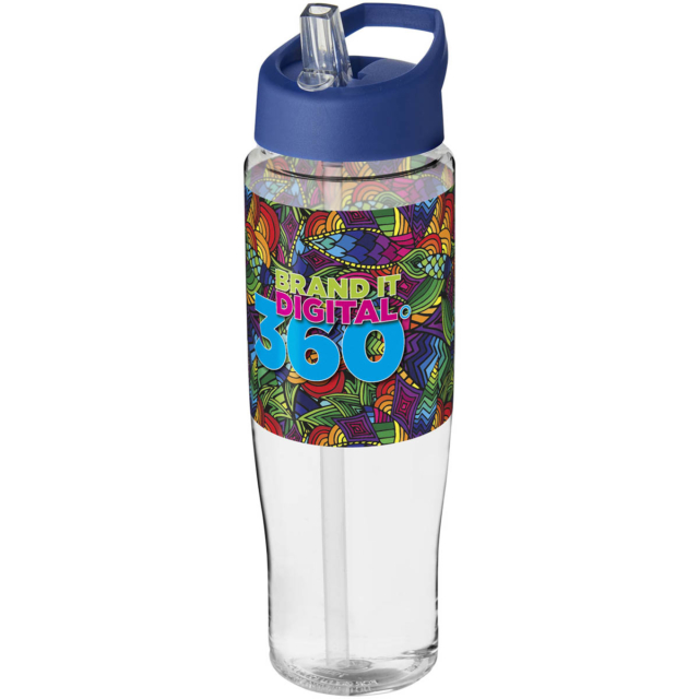 H2O Active® Tempo 700 ml Sportflasche mit Ausgussdeckel - transparent - Logo 1