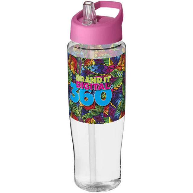 H2O Active® Tempo 700 ml Sportflasche mit Ausgussdeckel - transparent - Logo 1