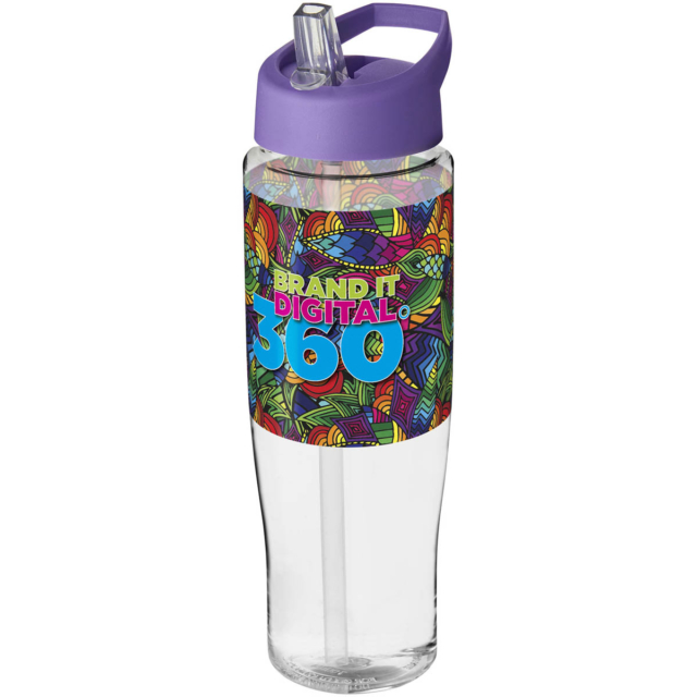 H2O Active® Tempo 700 ml Sportflasche mit Ausgussdeckel - transparent - Logo 1