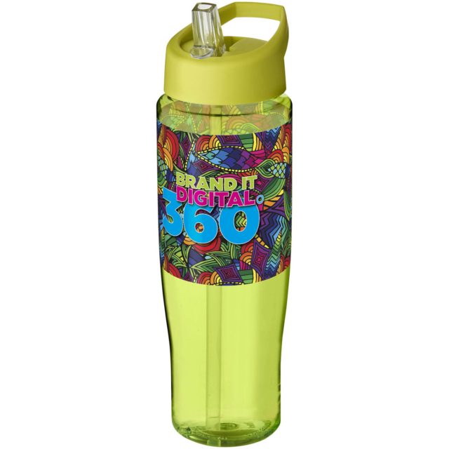 H2O Active® Tempo 700 ml Sportflasche mit Ausgussdeckel - lime transparent - Logo 1