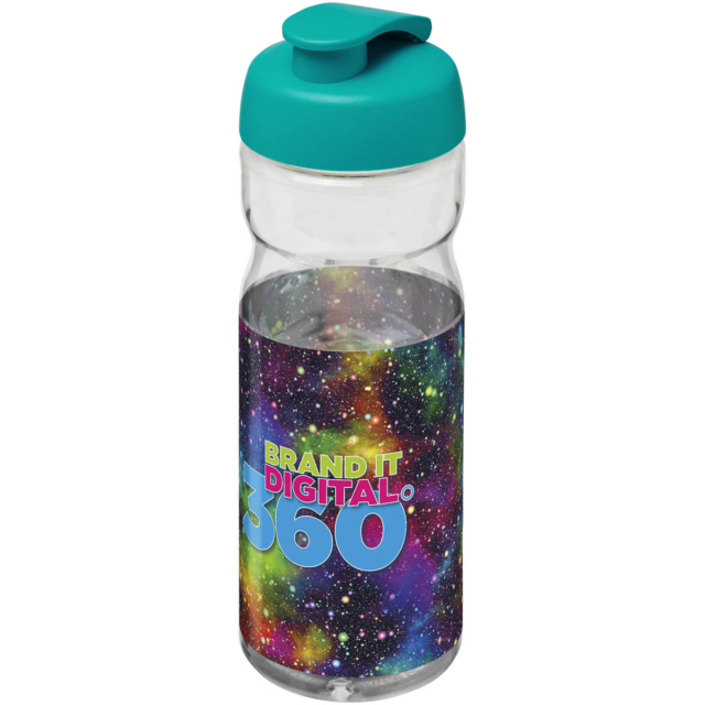 H2O Active® Base 650 ml Sportflasche mit Klappdeckel - transparent - Logo 1