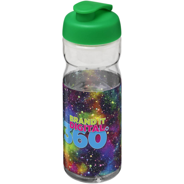 H2O Active® Base 650 ml Sportflasche mit Klappdeckel - transparent - Logo 1