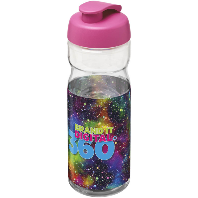 H2O Active® Base 650 ml Sportflasche mit Klappdeckel - transparent - Logo 1