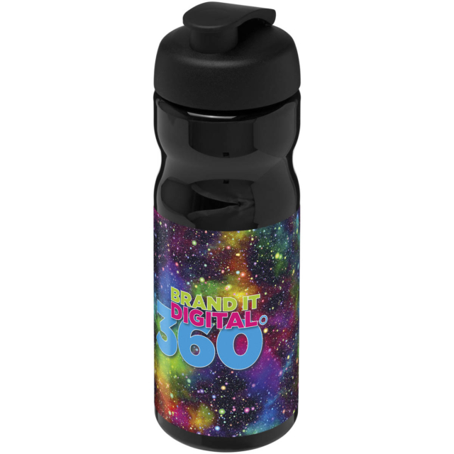 H2O Active® Base 650 ml Sportflasche mit Klappdeckel - schwarz - Logo 1