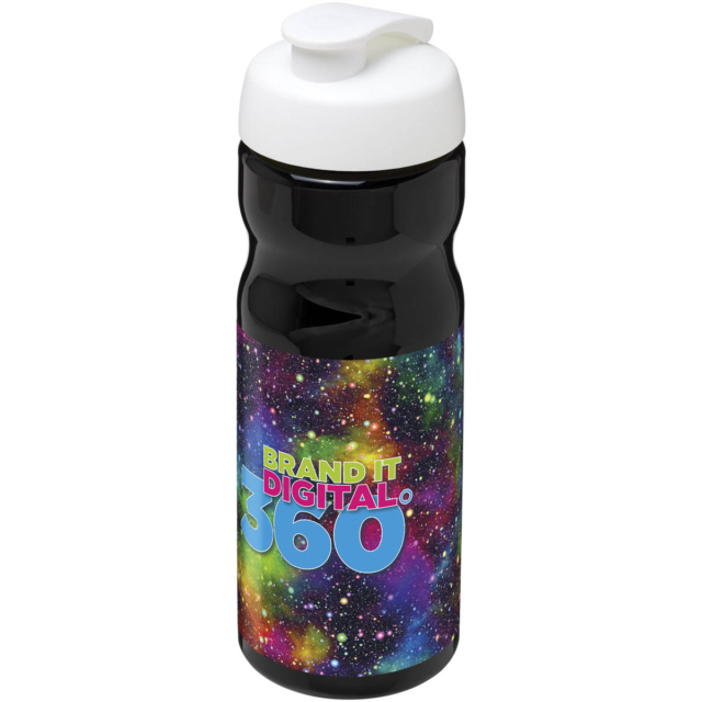 H2O Active® Base 650 ml Sportflasche mit Klappdeckel - schwarz - Logo 1