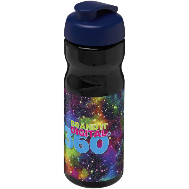 H2O Active® Base 650 ml Sportflasche mit Klappdeckel - schwarz - Logo 1