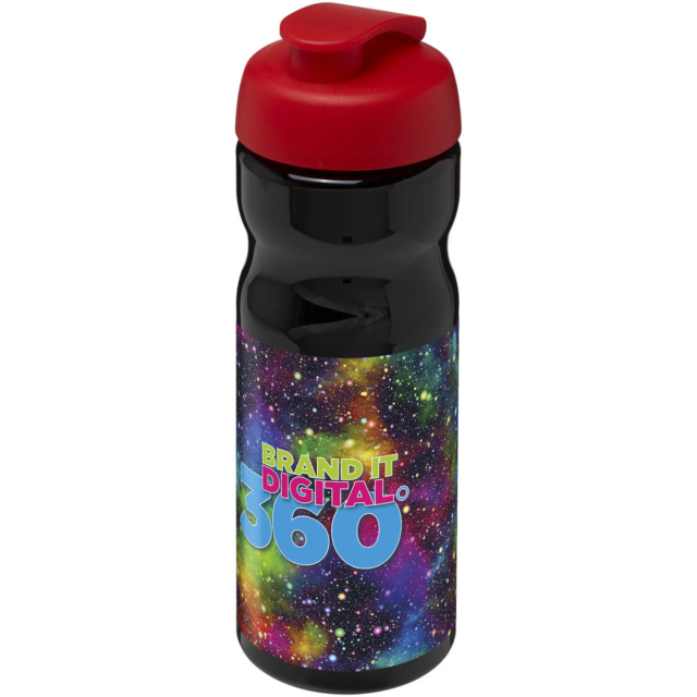 H2O Active® Base 650 ml Sportflasche mit Klappdeckel - schwarz - Logo 1