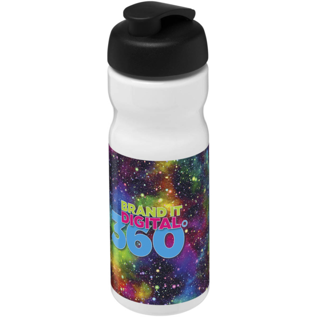 H2O Active® Base 650 ml Sportflasche mit Klappdeckel - weiss - Logo 1