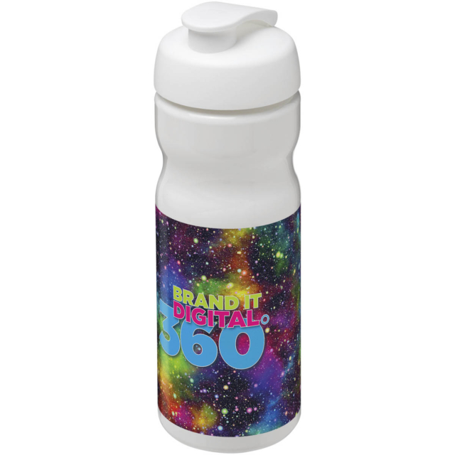 H2O Active® Base 650 ml Sportflasche mit Klappdeckel - weiss - Logo 1