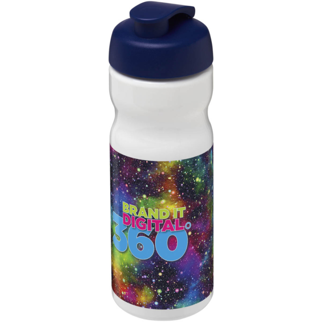 H2O Active® Base 650 ml Sportflasche mit Klappdeckel - weiss - Logo 1