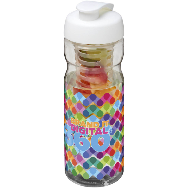 H2O Active® Base 650 ml Sportflasche mit Klappdeckel und Infusor - transparent - Logo 1