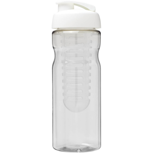 H2O Active® Base 650 ml Sportflasche mit Klappdeckel und Infusor - transparent - Vorderseite