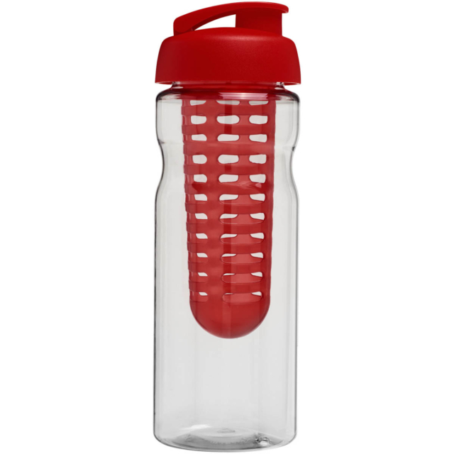 H2O Active® Base 650 ml Sportflasche mit Klappdeckel und Infusor - transparent - Rückseite