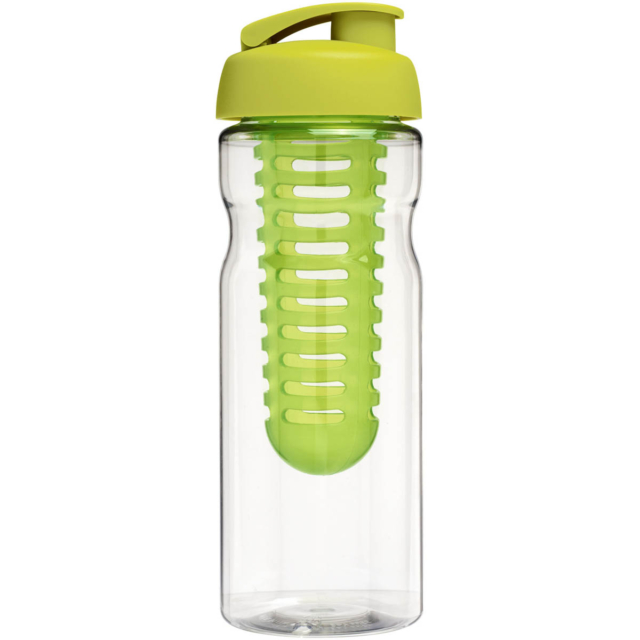 H2O Active® Base 650 ml Sportflasche mit Klappdeckel und Infusor - transparent - Rückseite