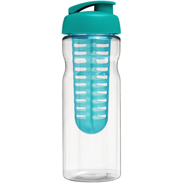 H2O Active® Base 650 ml Sportflasche mit Klappdeckel und Infusor - transparent - Rückseite