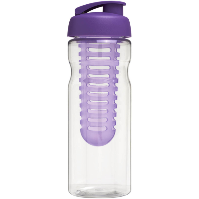 H2O Active® Base 650 ml Sportflasche mit Klappdeckel und Infusor - transparent - Rückseite