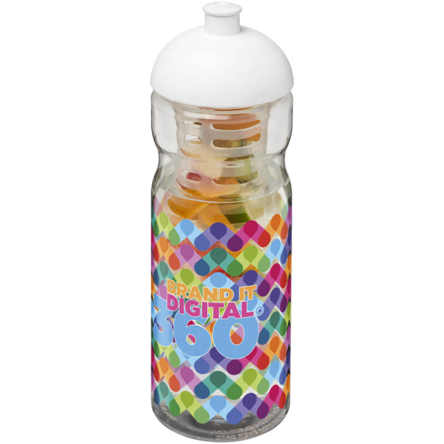 H2O Active® Base 650 ml Sportflasche mit Stülpdeckel und Infusor - transparent - Logo 1