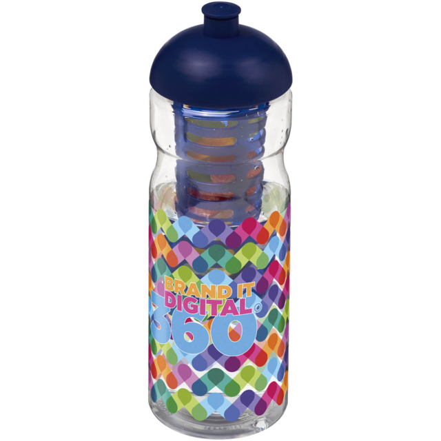 H2O Active® Base 650 ml Sportflasche mit Stülpdeckel und Infusor - transparent - Logo 1