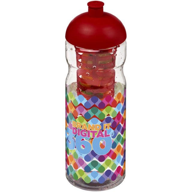 H2O Active® Base 650 ml Sportflasche mit Stülpdeckel und Infusor - transparent - Logo 1