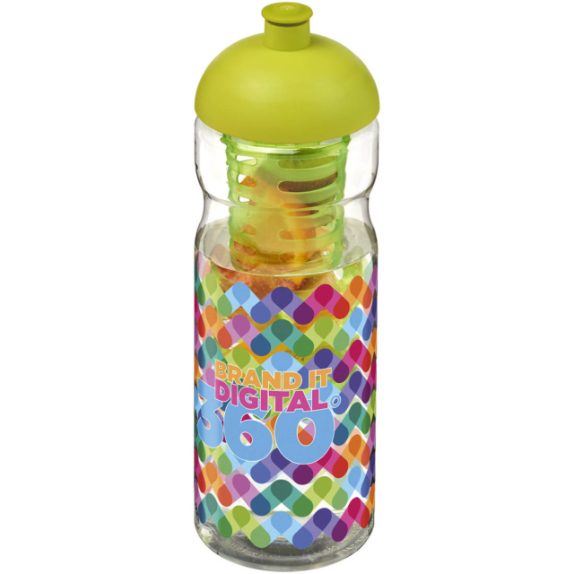 H2O Active® Base 650 ml Sportflasche mit Stülpdeckel und Infusor - transparent - Logo 1