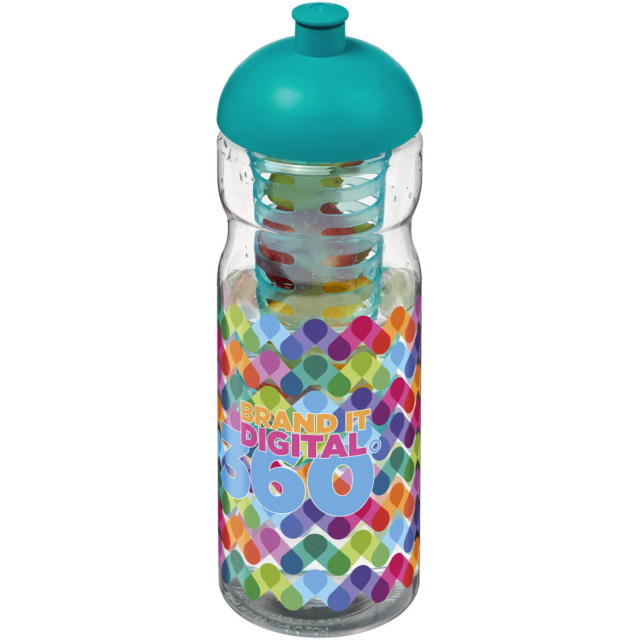 H2O Active® Base 650 ml Sportflasche mit Stülpdeckel und Infusor - transparent - Logo 1