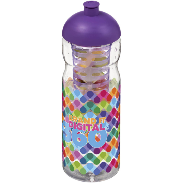 H2O Active® Base 650 ml Sportflasche mit Stülpdeckel und Infusor - transparent - Logo 1