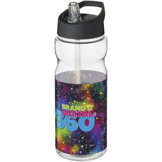 H2O Active® Base 650 ml Sportflasche mit Ausgussdeckel - transparent - Logo 1