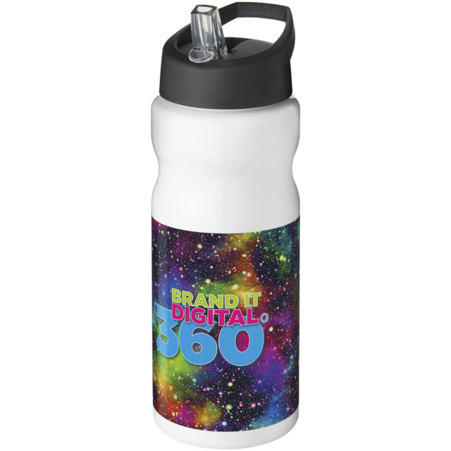 H2O Active® Base 650 ml Sportflasche mit Ausgussdeckel - weiss - Logo 1