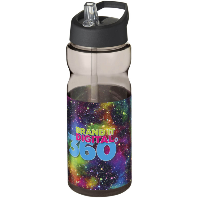 H2O Active® Base 650 ml Sportflasche mit Ausgussdeckel - charcoal - Logo 1