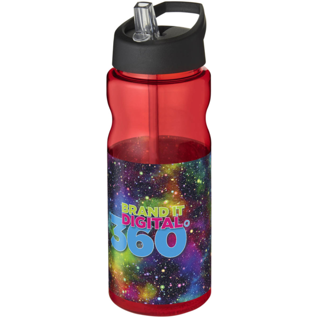 H2O Active® Base 650 ml Sportflasche mit Ausgussdeckel - rot - Logo 1