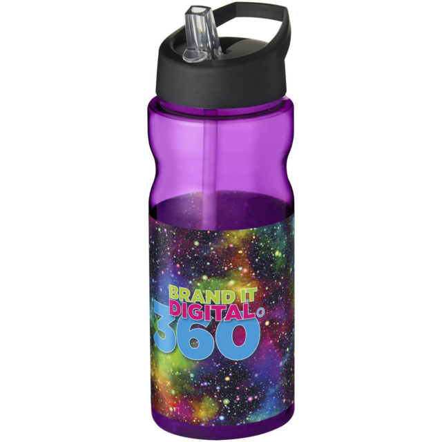 H2O Active® Base 650 ml Sportflasche mit Ausgussdeckel - lila - Logo 1