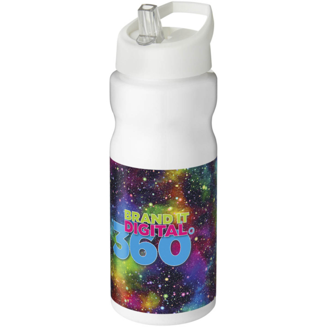 H2O Active® Base 650 ml Sportflasche mit Ausgussdeckel - weiss - Logo 1