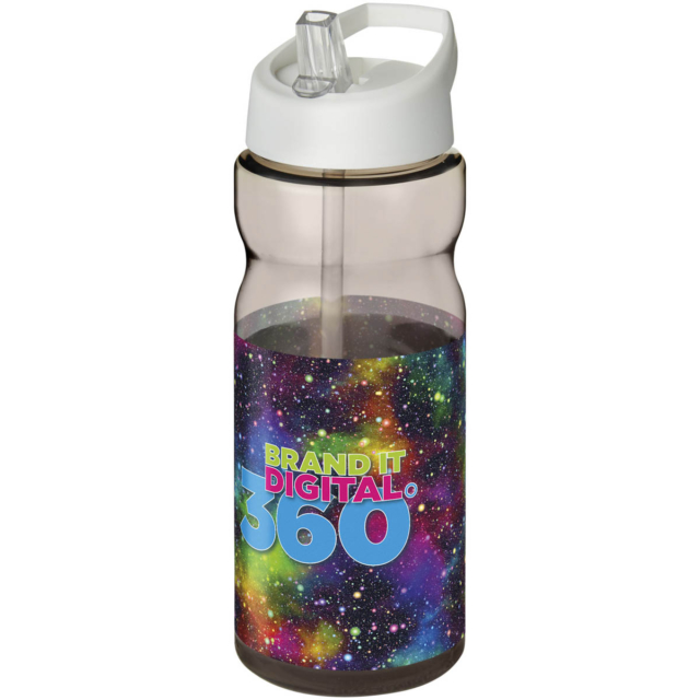 H2O Active® Base 650 ml Sportflasche mit Ausgussdeckel - kohle - Logo 1