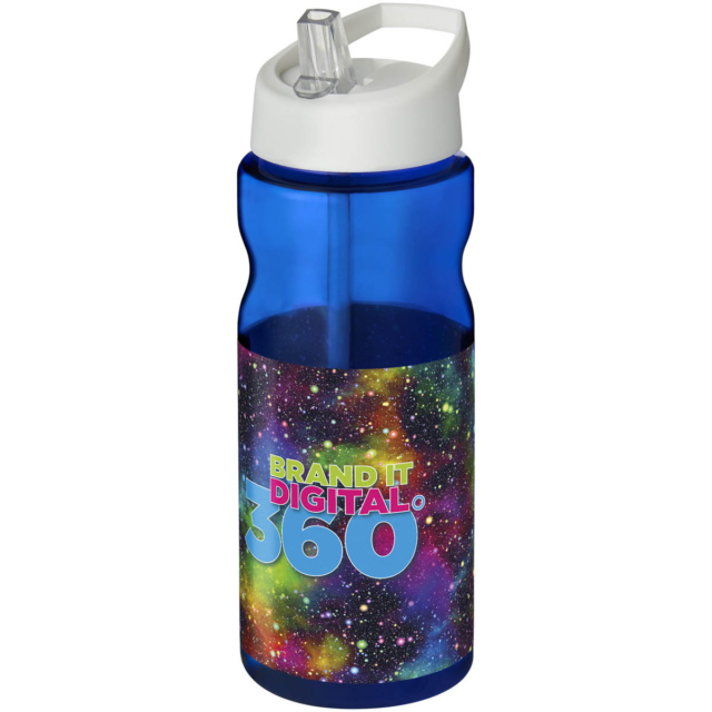 H2O Active® Base 650 ml Sportflasche mit Ausgussdeckel - blau - Logo 1