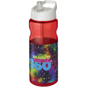 H2O Active® Base 650 ml Sportflasche mit Ausgussdeckel - rot - Logo 1