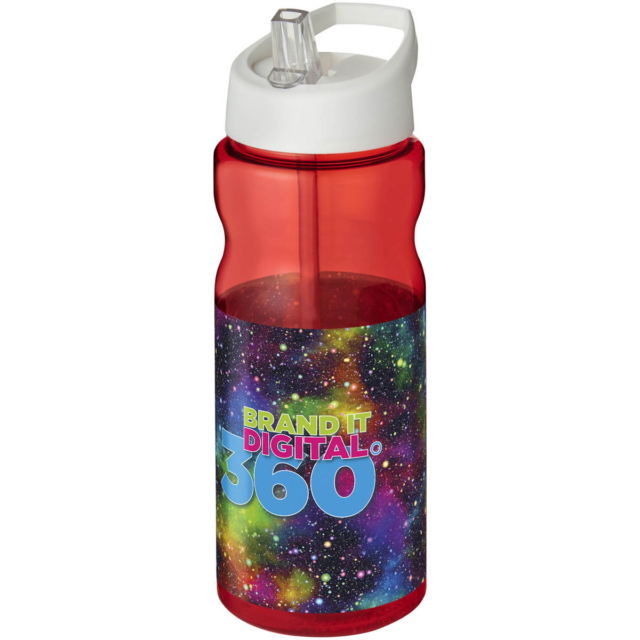 H2O Active® Base 650 ml Sportflasche mit Ausgussdeckel - rot - Logo 1